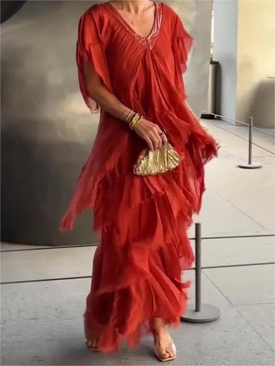 Ana - Vestido largo con escote en V